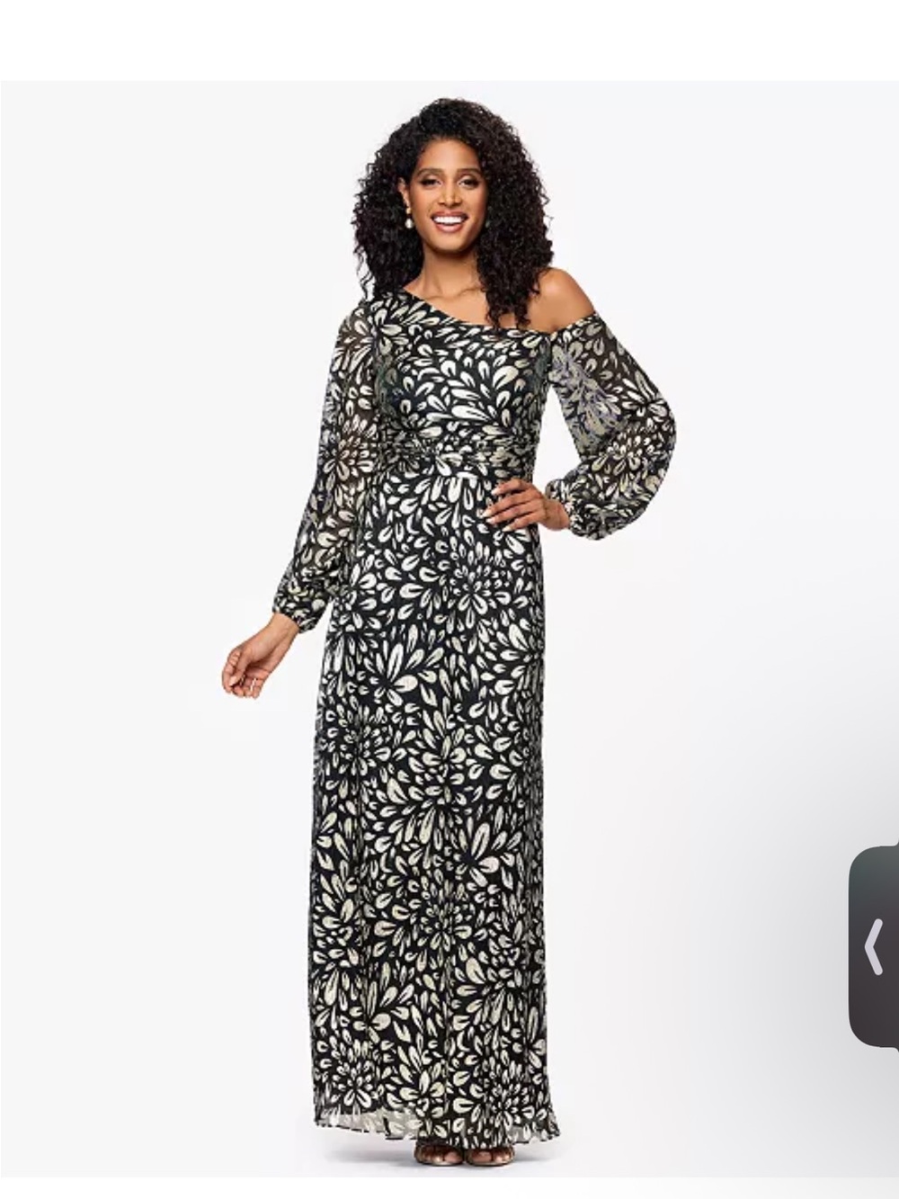 B&A By Betsy and Adam
Petites Metallic Printed Long Dress sz8P NWT